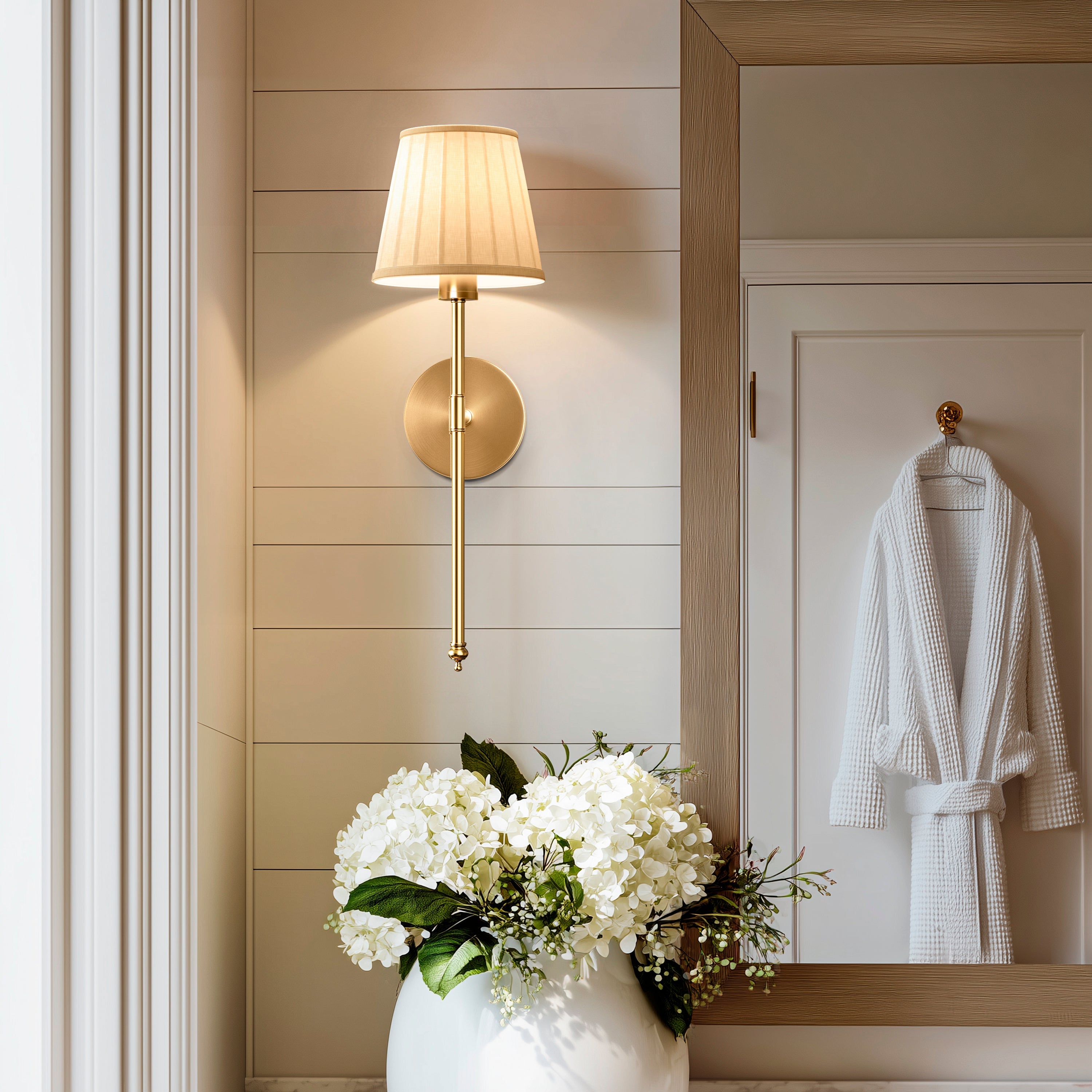 Wireless Pleated Wall Sconces | Set of 2 Elegant Lights