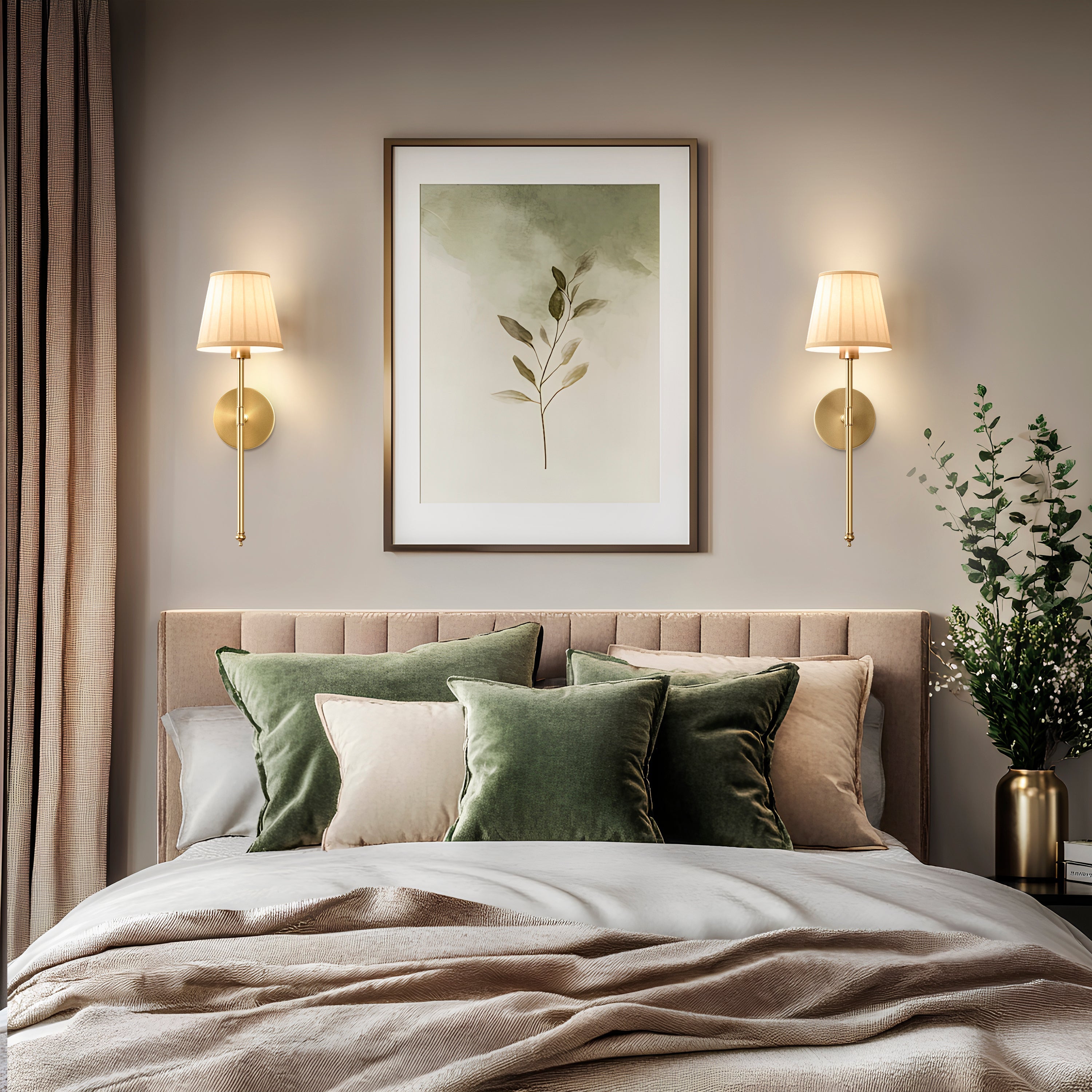 Wireless Pleated Wall Sconces | Set of 2 Elegant Lights