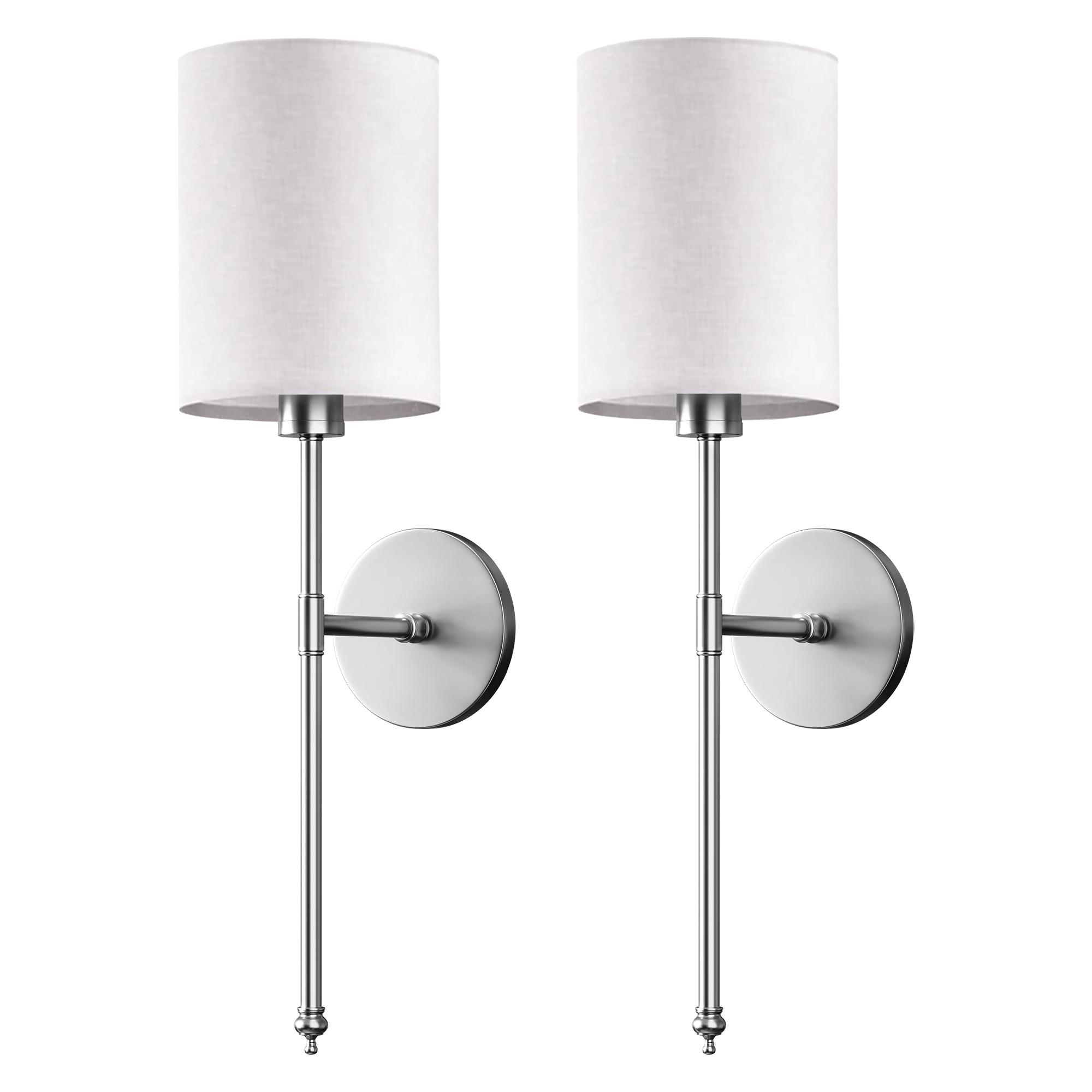 Wireless Cylindrical Wall Sconces | Modern Cordless Wall Lamps (2 pcs)