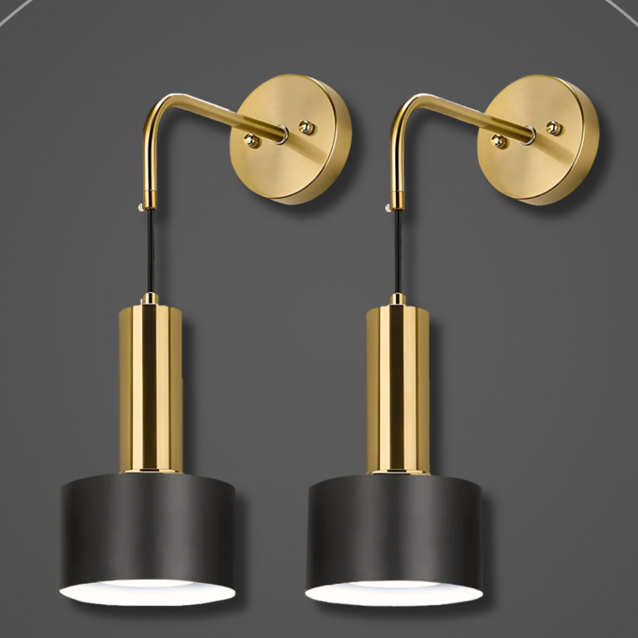 Glowdrop Wireless Wall Sconces | Modern Wall Lamps with Free LED Bulbs (Set of 2)