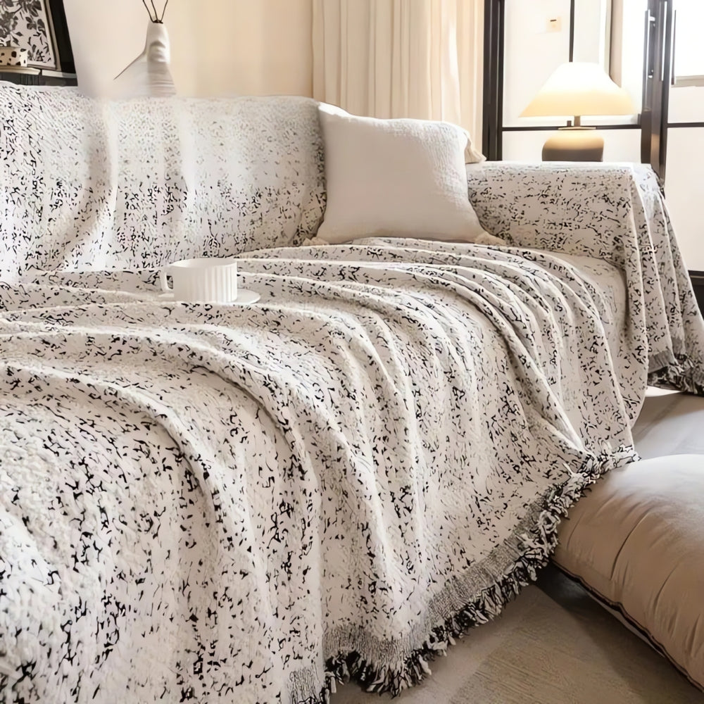 Nordic Speckle Reversible Sofa Cover | Cozy Boho Style with Modern Comfort