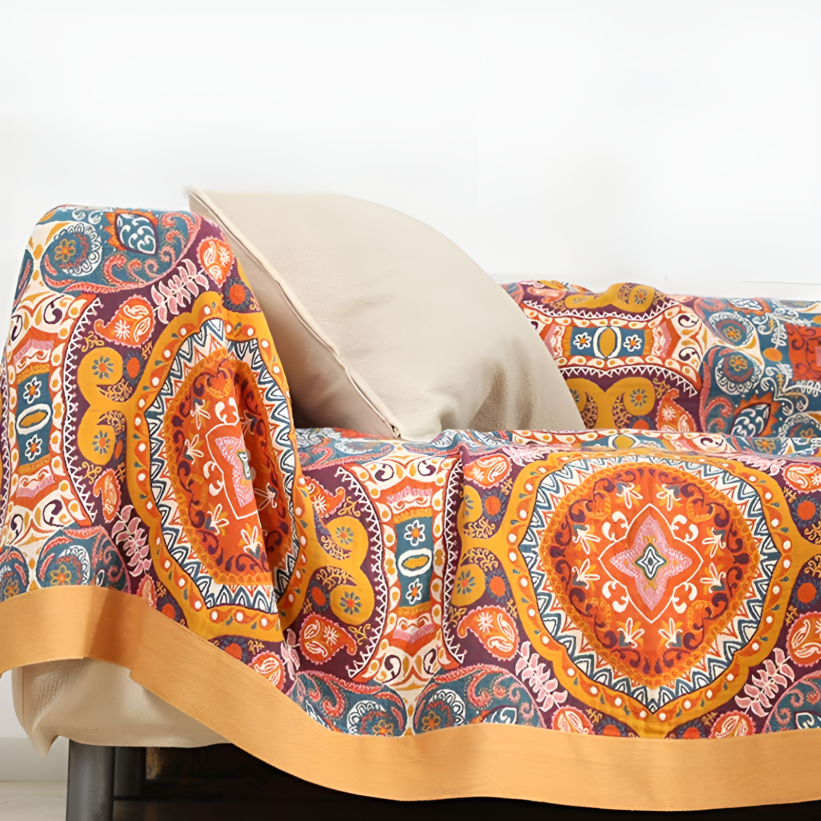 Sunrise Boho Reversible Blanket | Cooling Cotton Quilt