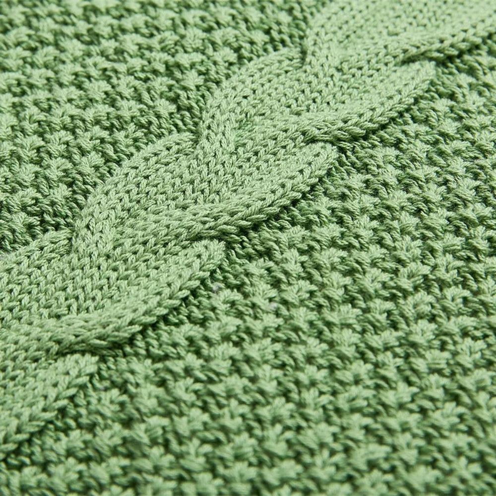 Mellow Sherpa Throw Blanket Soft Knitted Warm Cozy Blanket