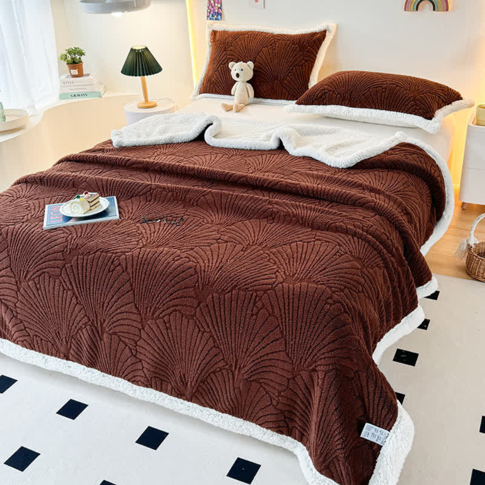 Fluffy Sherpa Shell Throw Blanket Soft Warm Cozy Blanket