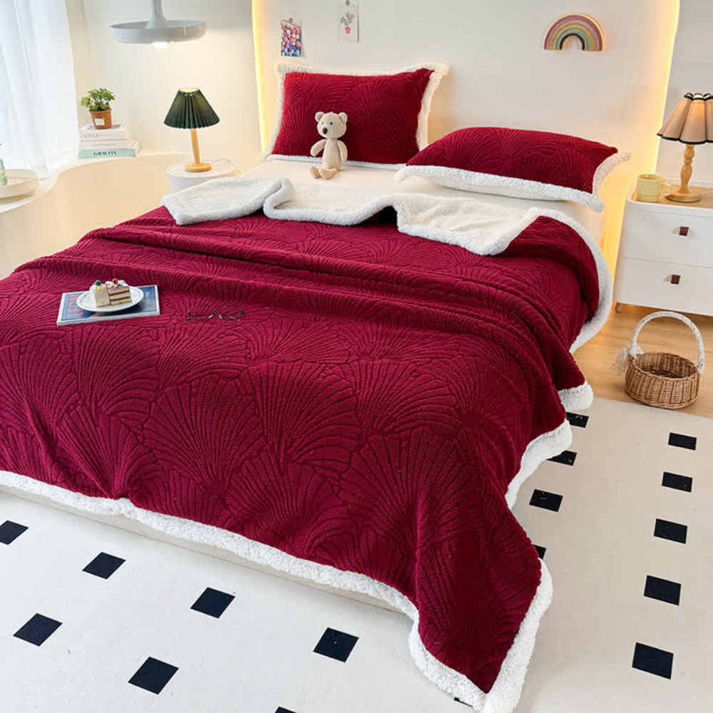 Fluffy Sherpa Shell Throw Blanket Soft Warm Cozy Blanket