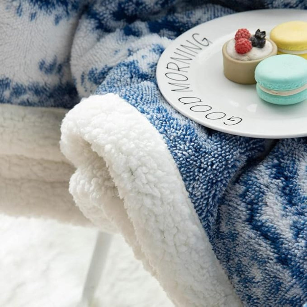 Seraphina Velvet Sherpa Throw Blanket Soft Plush Warm Blanket