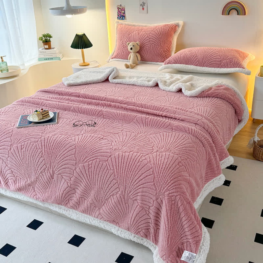 Fluffy Sherpa Shell Throw Blanket Soft Warm Cozy Blanket