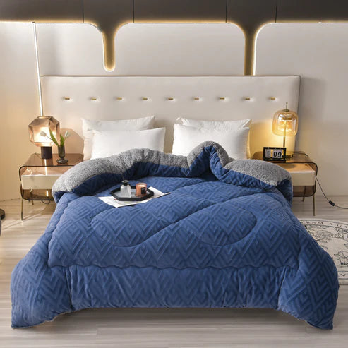 Thick Sherpa Winter Throw Blanket Soft Warm Quilted Blanket