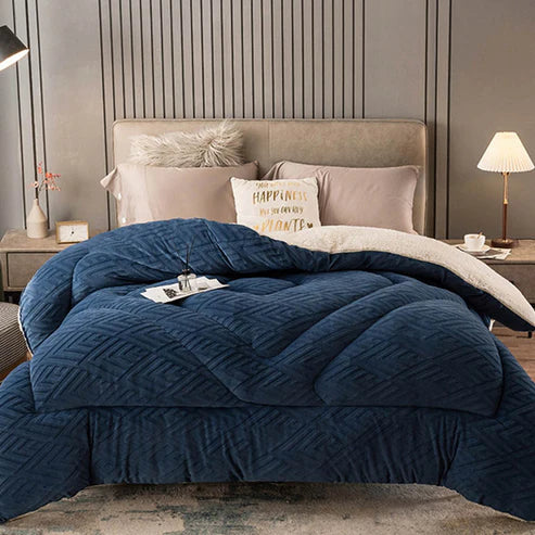 Thick Sherpa Winter Throw Blanket Soft Warm Quilted Blanket