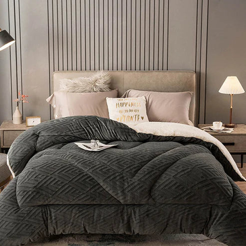 Thick Sherpa Winter Throw Blanket Soft Warm Quilted Blanket