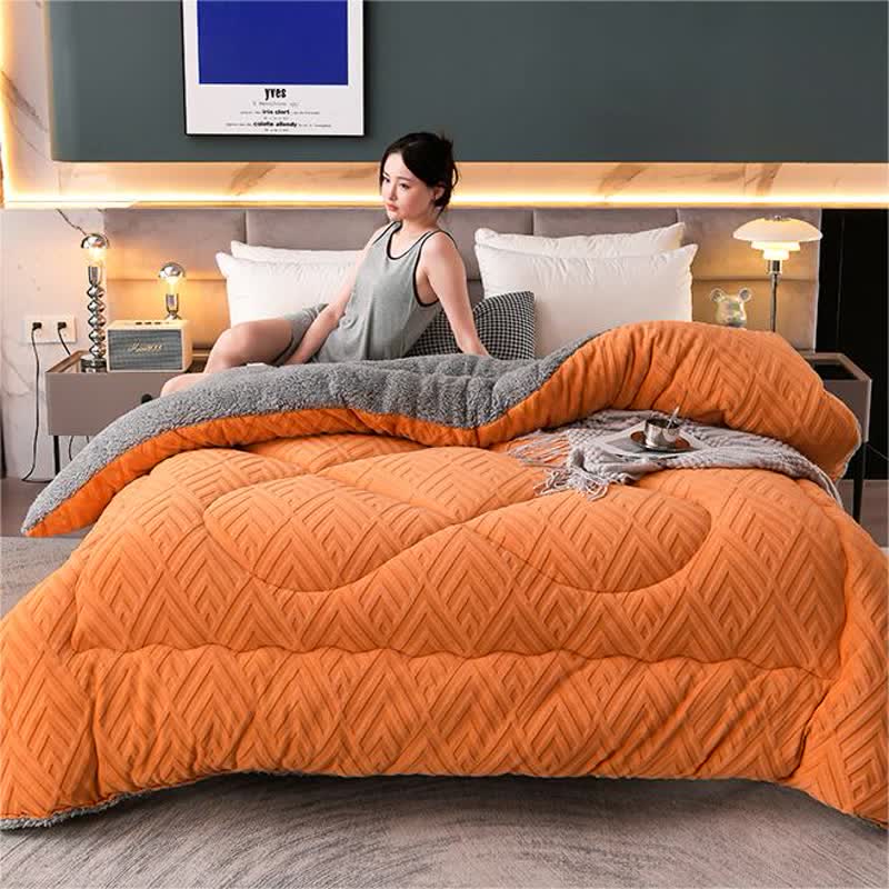 Thick Sherpa Winter Throw Blanket Soft Warm Quilted Blanket