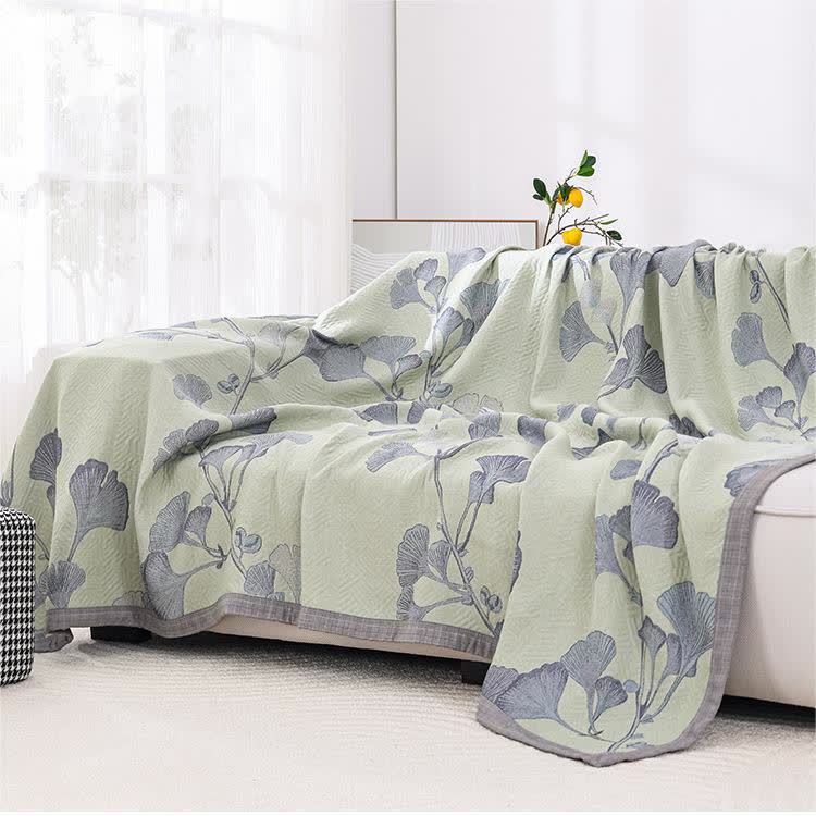 Reversible Cotton Gauze Quilt Blanket Soft Lightweight Bedspread
