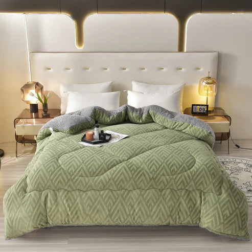 Thick Sherpa Winter Throw Blanket Soft Warm Quilted Blanket