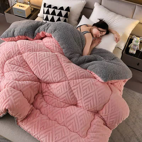 Thick Sherpa Winter Throw Blanket Soft Warm Quilted Blanket