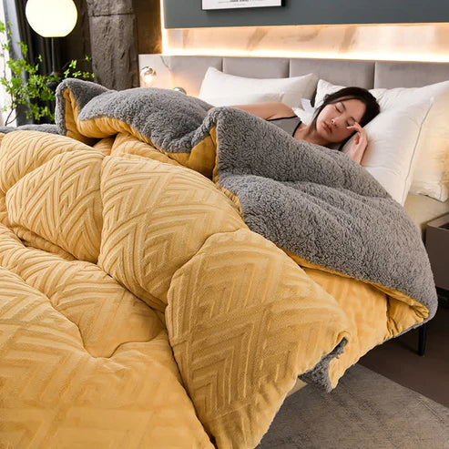 Thick Sherpa Winter Throw Blanket Soft Warm Quilted Blanket