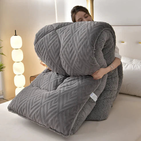 Thick Sherpa Winter Throw Blanket Soft Warm Quilted Blanket