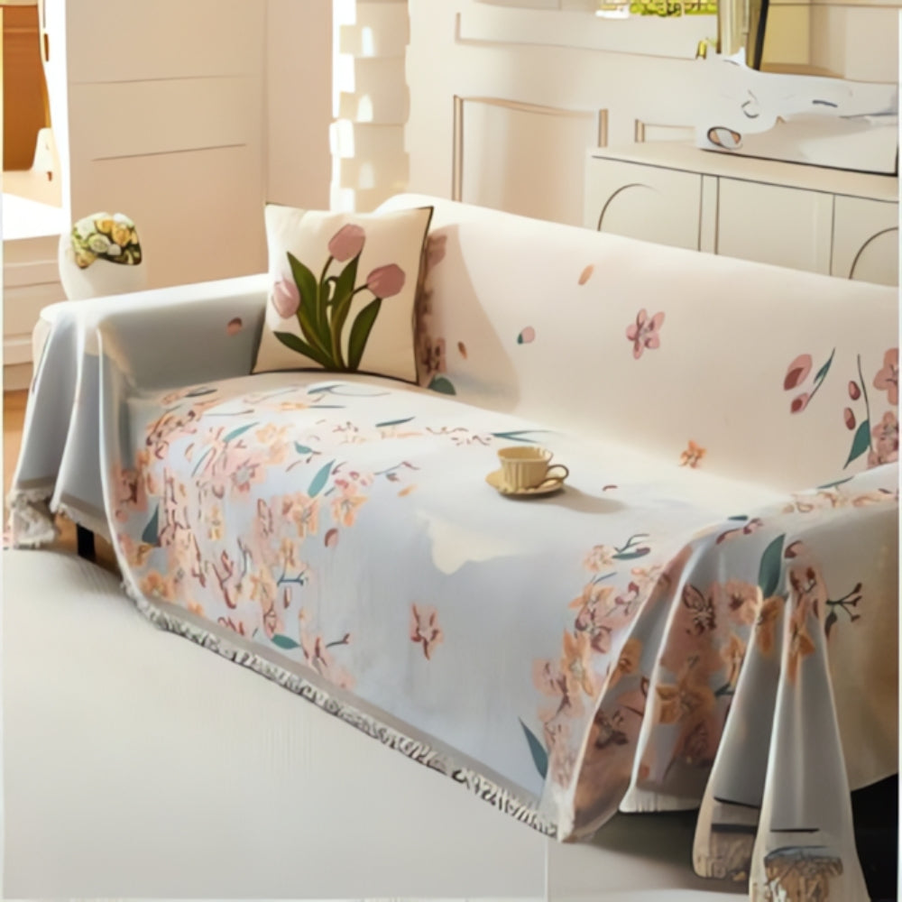 Amara Floral Reversible Sofa Cover | Elegant Double-Sided Comfort for Every Home