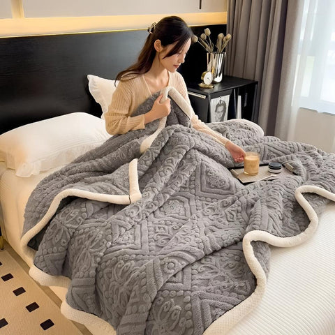 Velvet Mandala Sherpa Throw Blanket Soft Luxury Warm Blanket