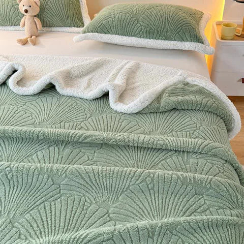 Fluffy Sherpa Shell Throw Blanket Soft Warm Cozy Blanket