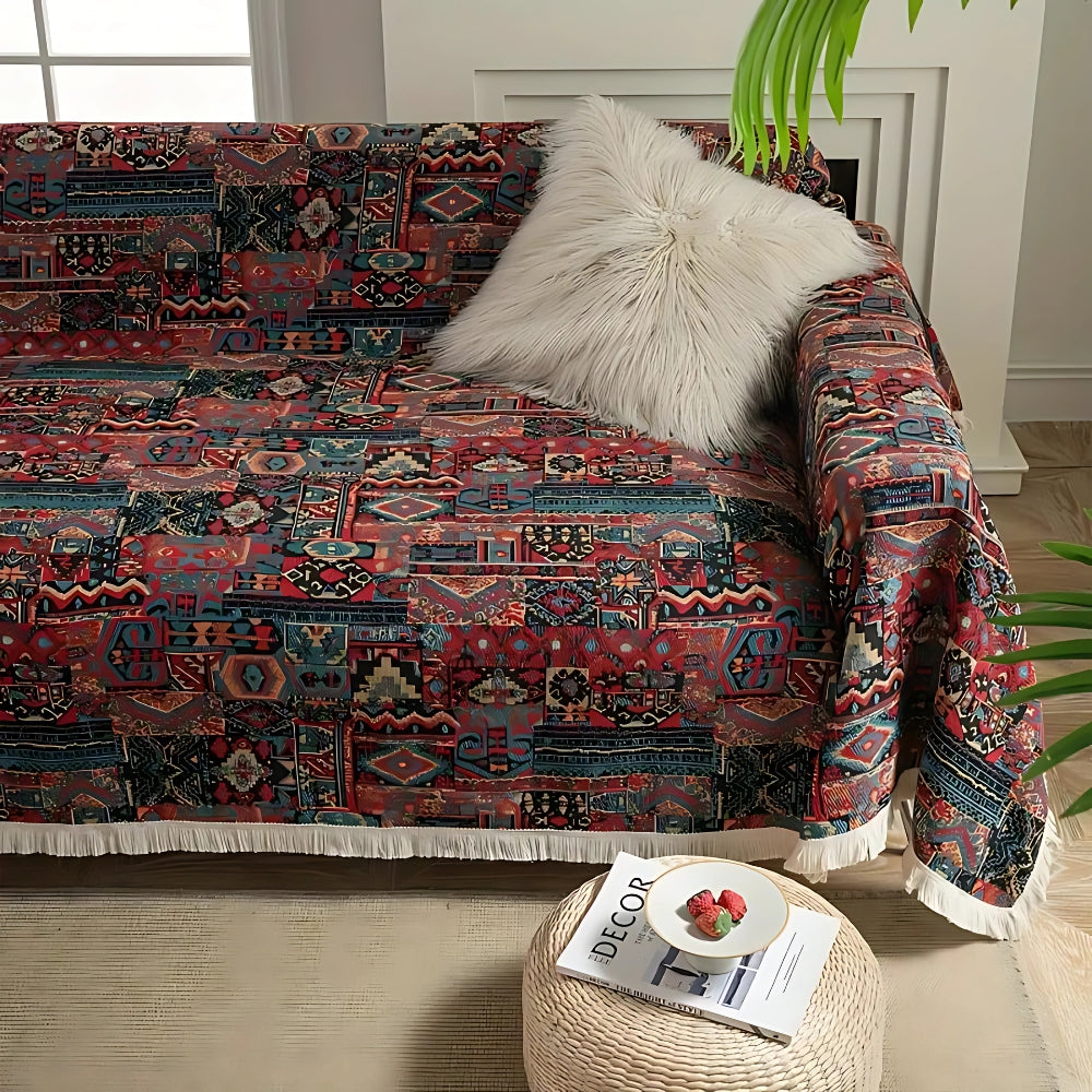 Casablanca Bohemian Sofa Cover | Vintage Design with Artistic Charm