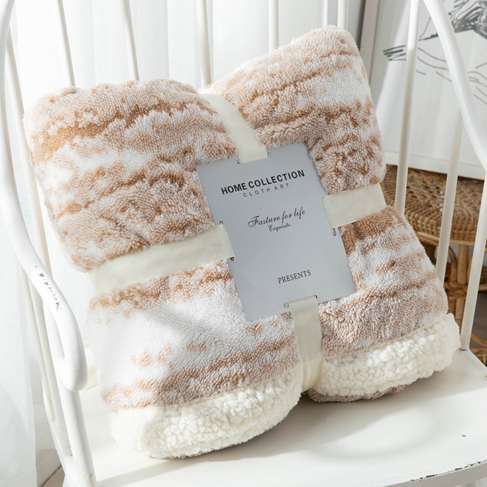 Seraphina Velvet Sherpa Throw Blanket Soft Plush Warm Blanket