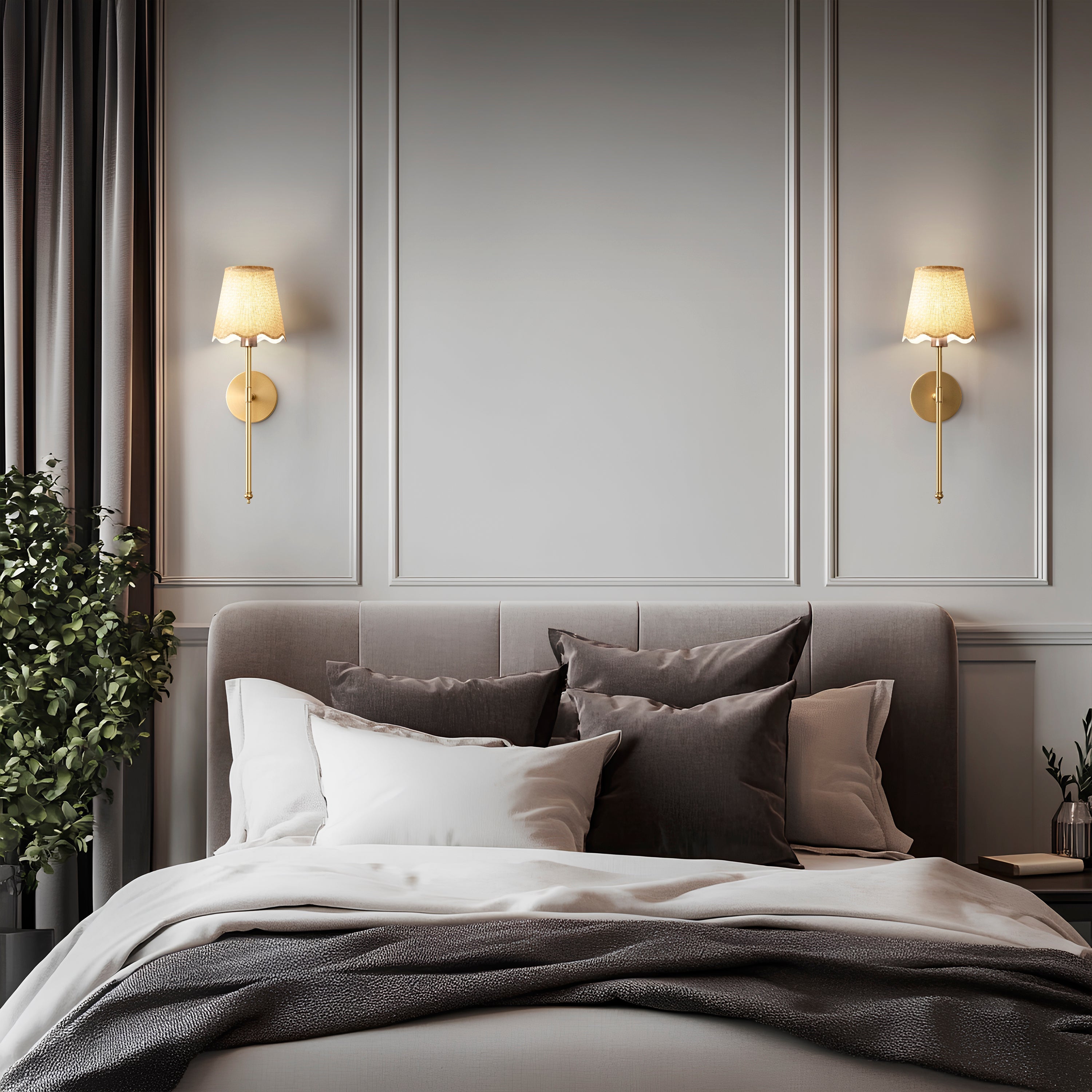 Wireless Boho Wall Sconces | Set of 2 Natural Lights