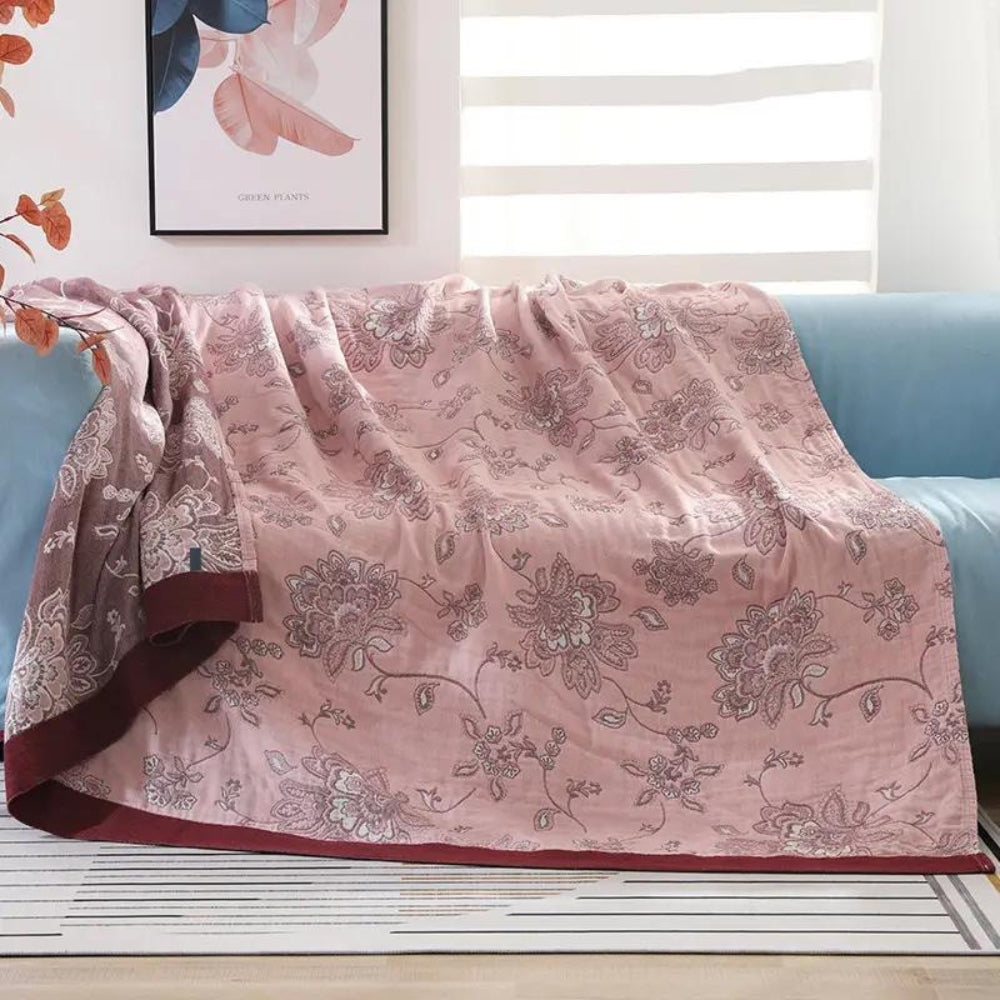 Floral Dream Comfort Blanket | Soft 100% Cotton Throw Blanket