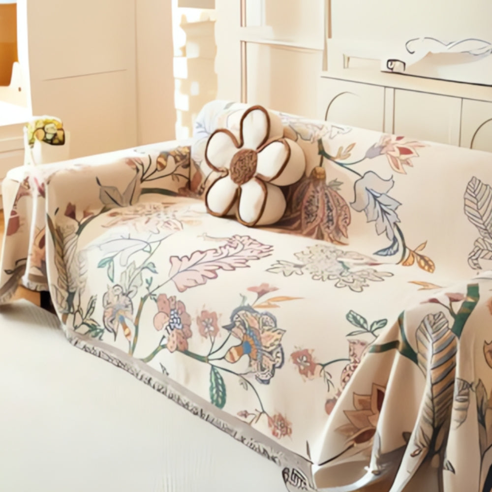 Amara Floral Reversible Sofa Cover | Elegant Double-Sided Comfort for Every Home