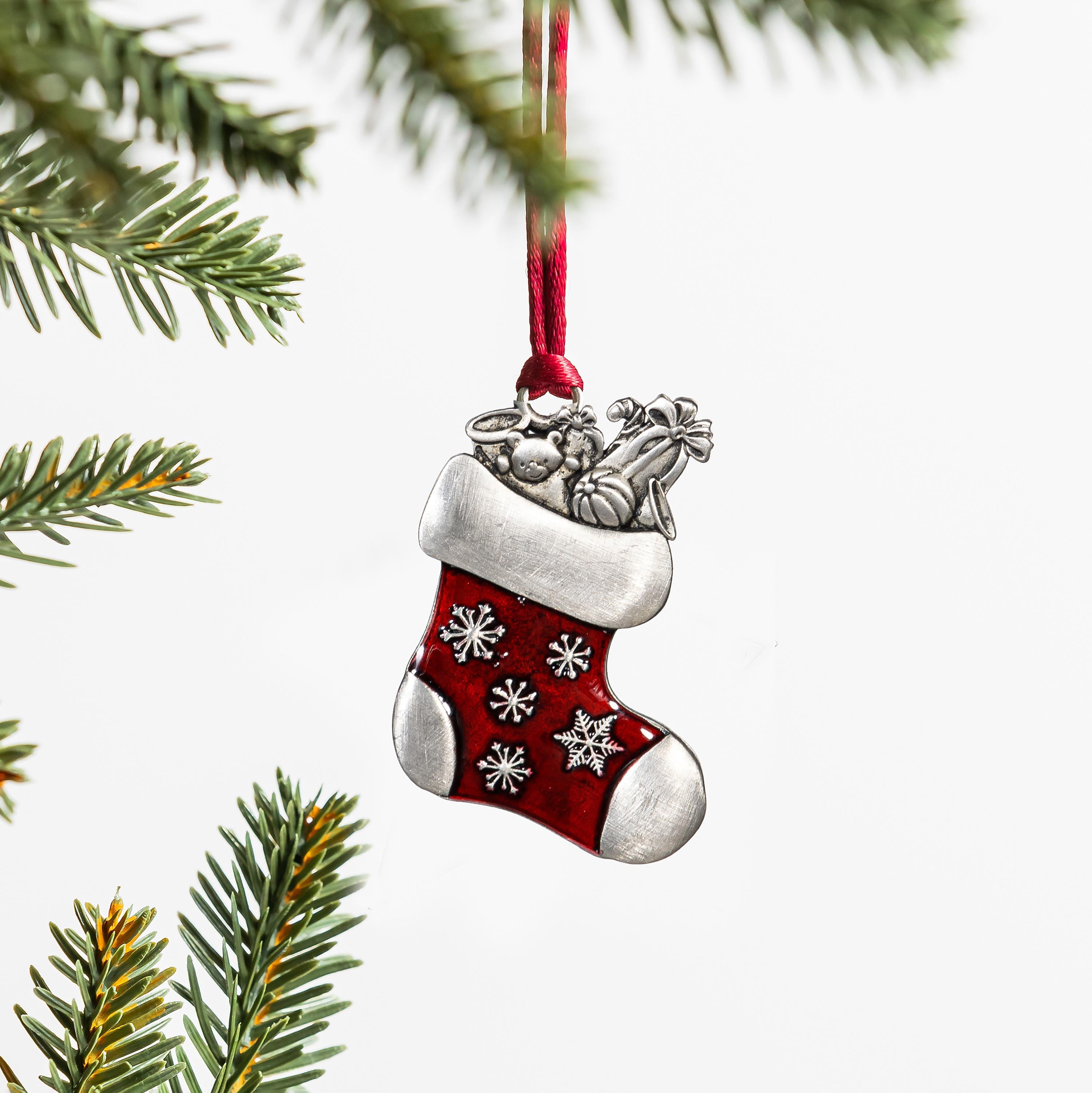 Solid Pewter Stocking Ornament | Joyful Traditions Design