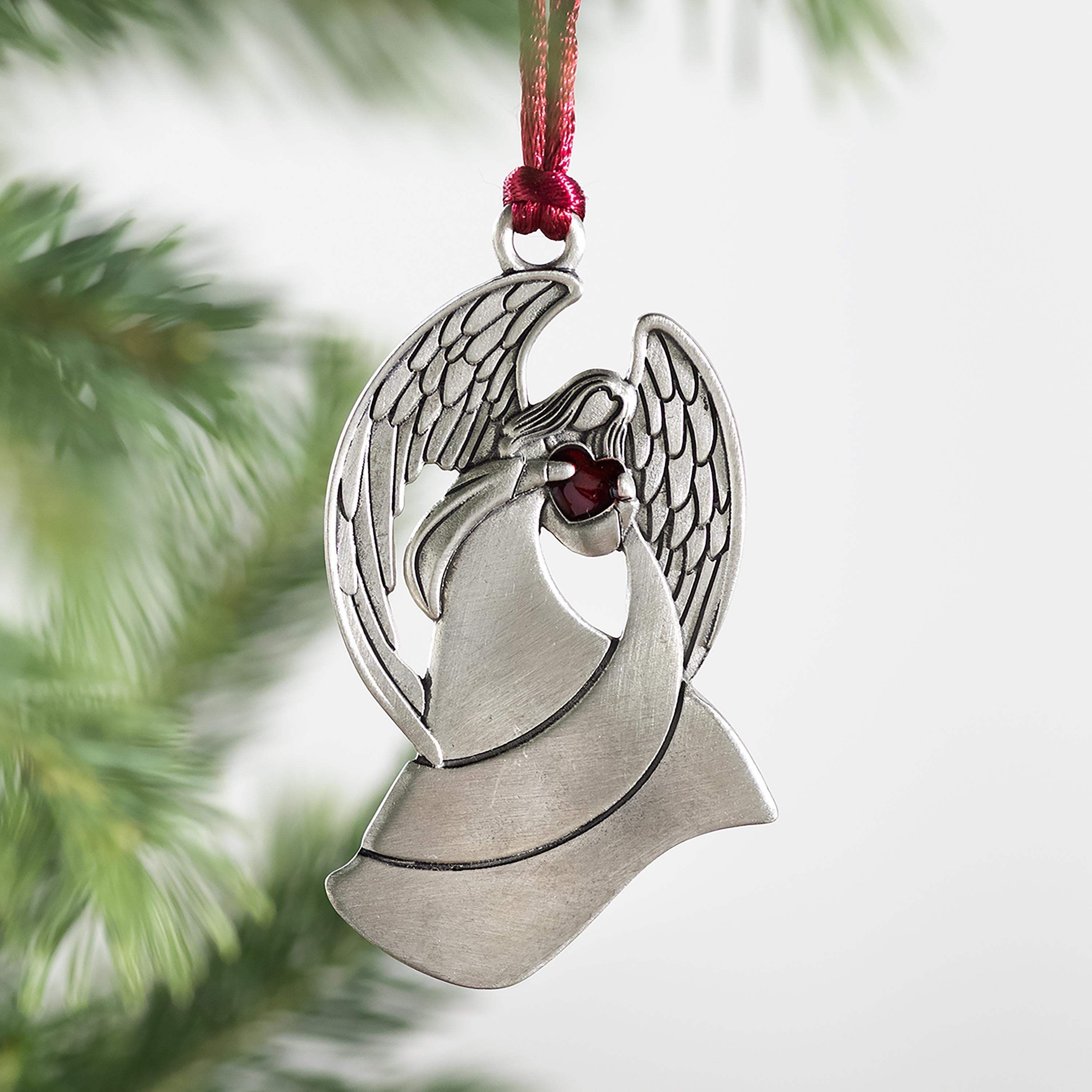 Solid Pewter Angel Ornament | Elegant Christmas Decor