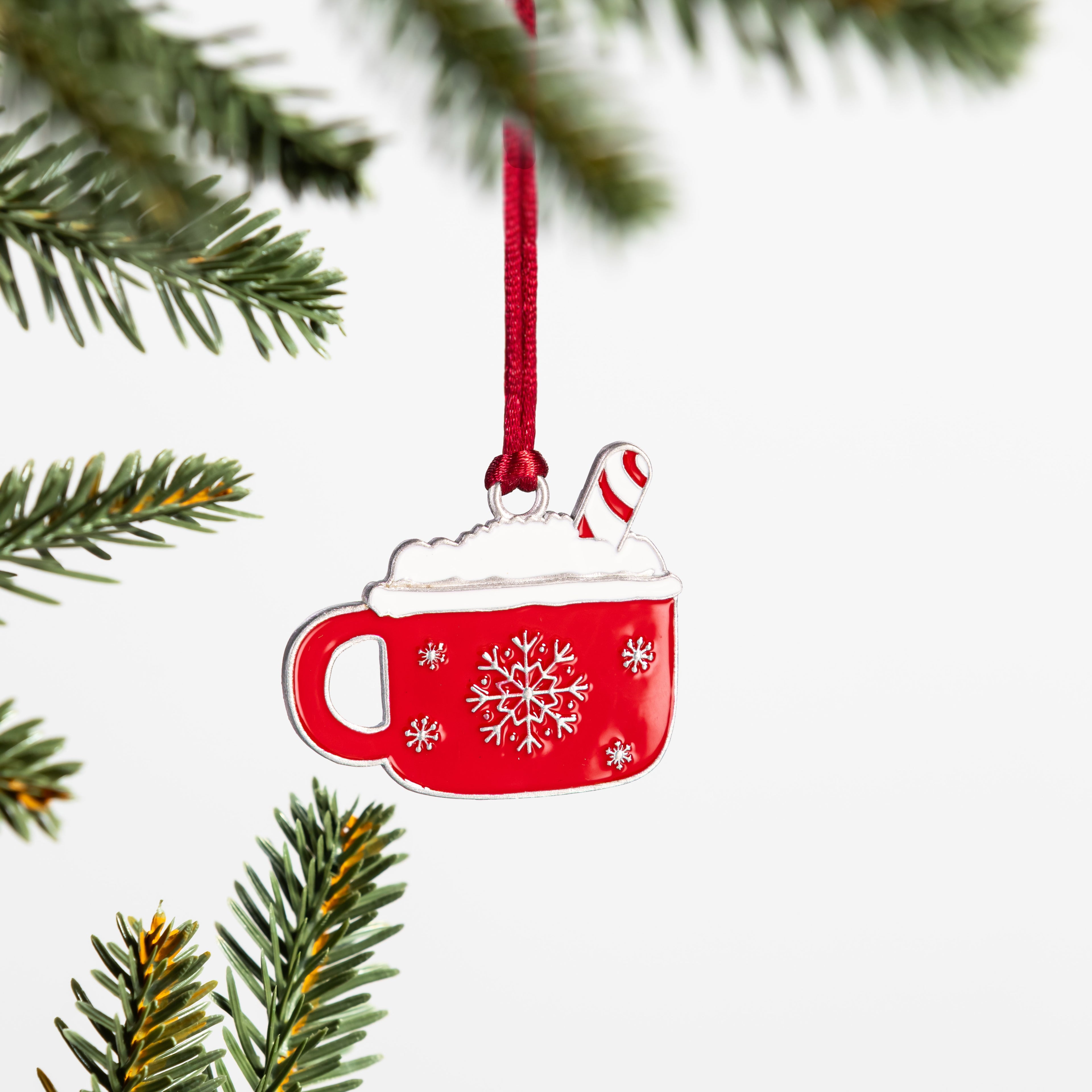 Solid Pewter Hot Cocoa Ornament | Sugar and Stripes Design