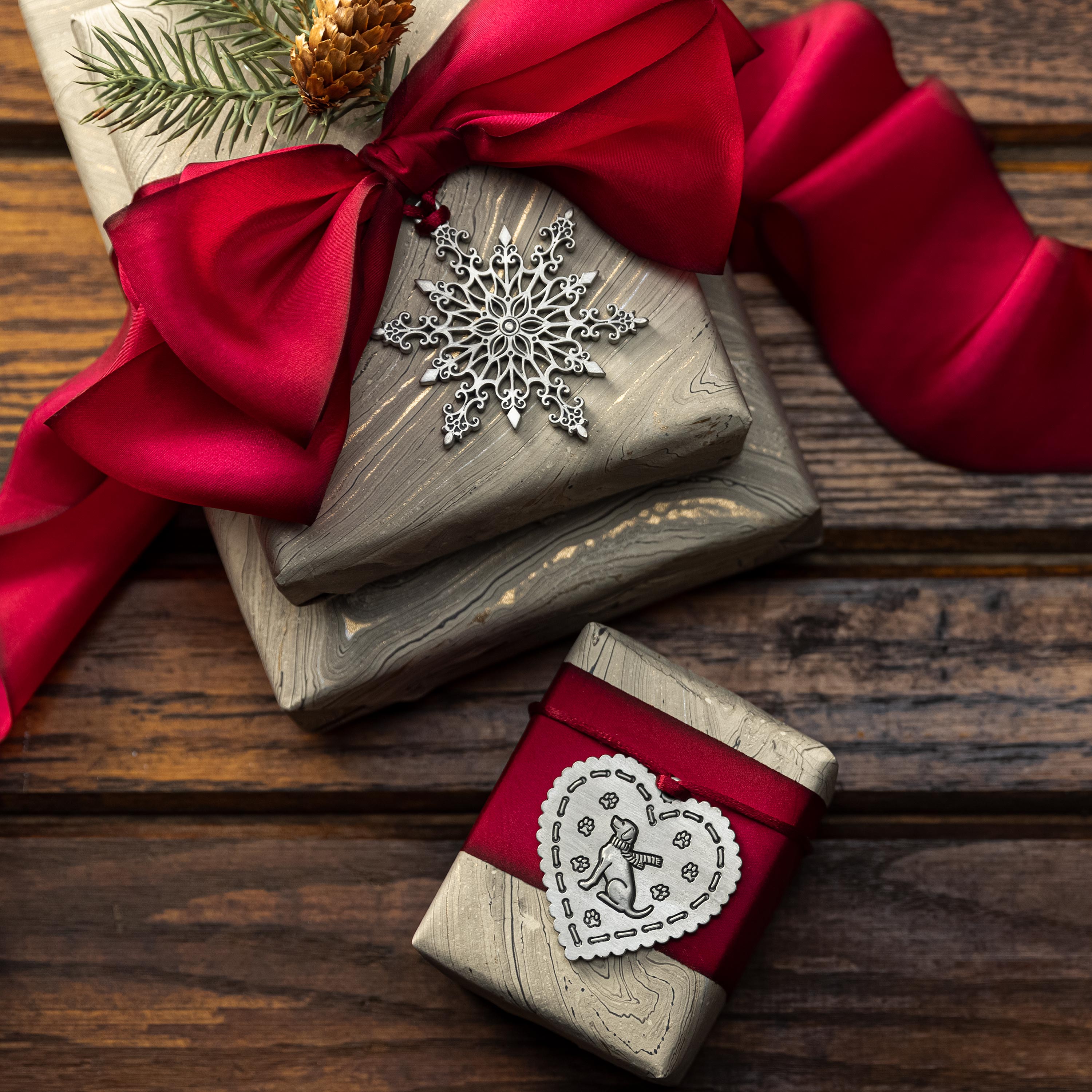 Solid Pewter Snowflake Ornament | Classic Christmas Decor