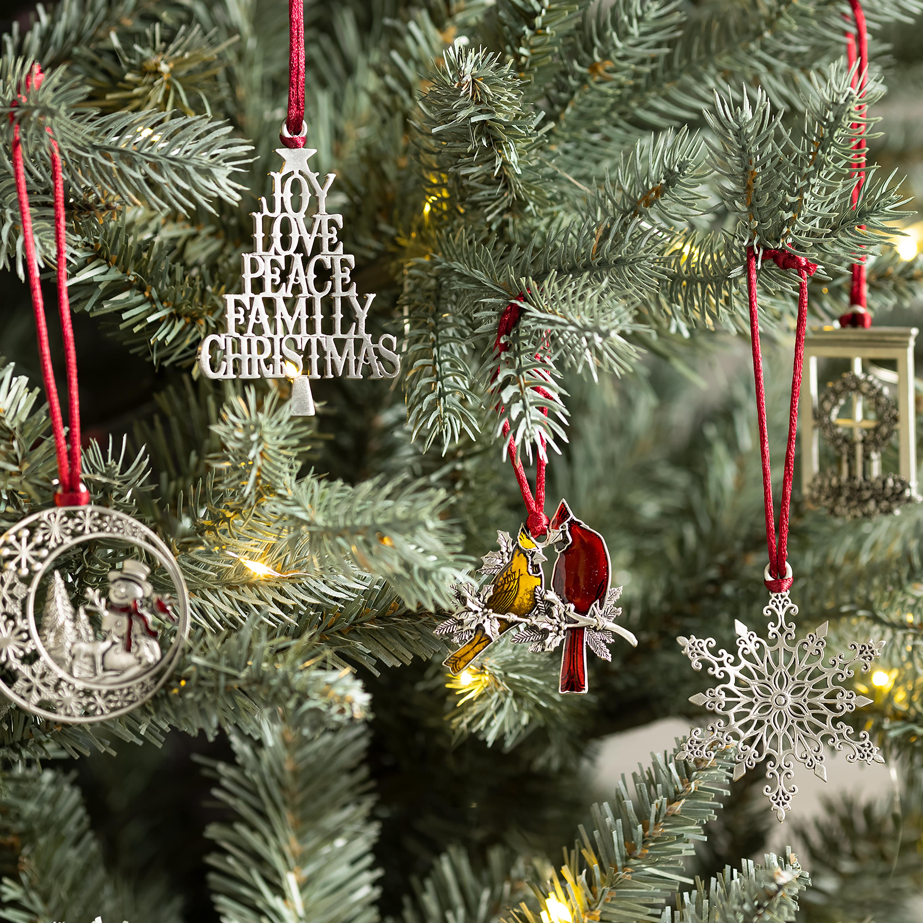 Solid Pewter Holiday Sentiments Ornament | Christmas Decor