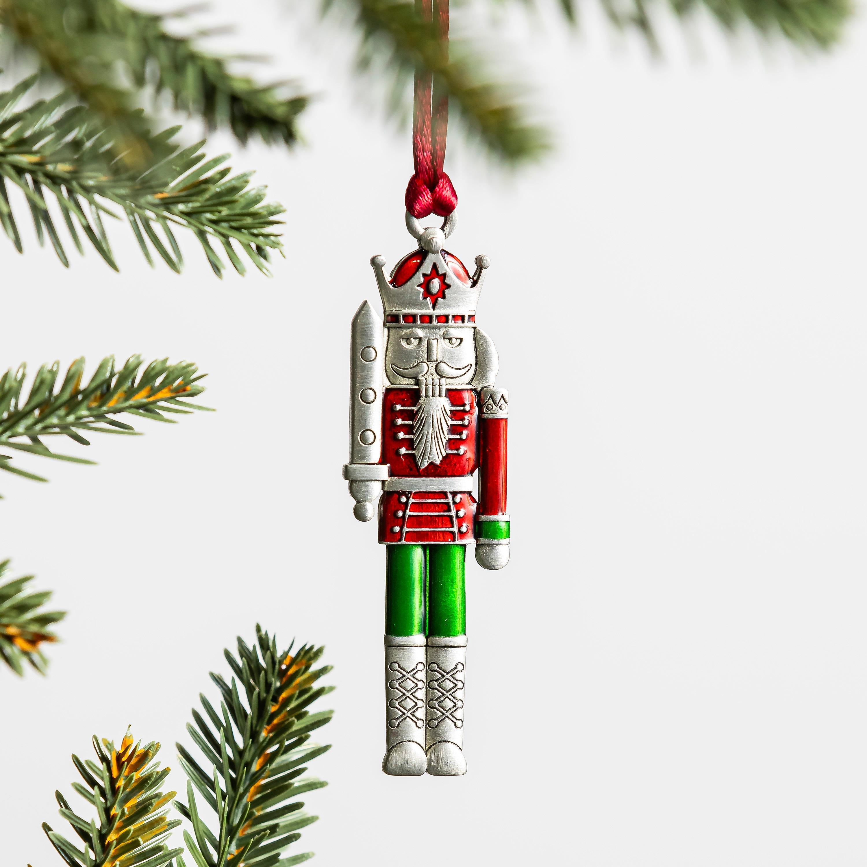 Solid Pewter Nutcracker Ornament | Classic Christmas Decor