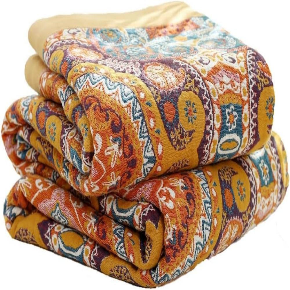 Sunrise Boho Reversible Blanket | Cooling Cotton Quilt