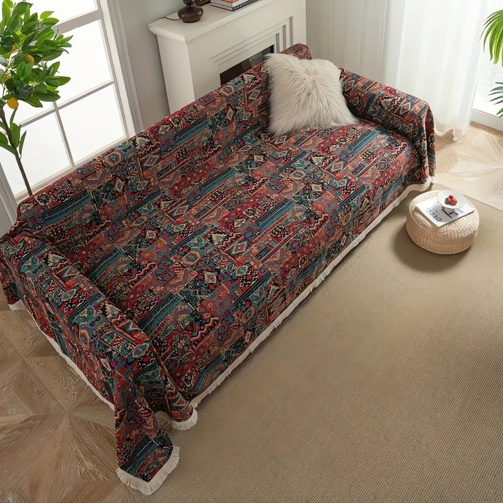 Casablanca Bohemian Sofa Cover | Vintage Design with Artistic Charm