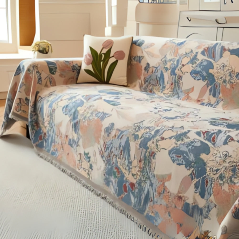 Amara Floral Reversible Sofa Cover | Elegant Double-Sided Comfort for Every Home