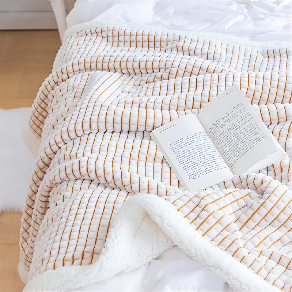 Warm Waffle Sherpa Throw Blanket Soft Cozy Textured Blanket
