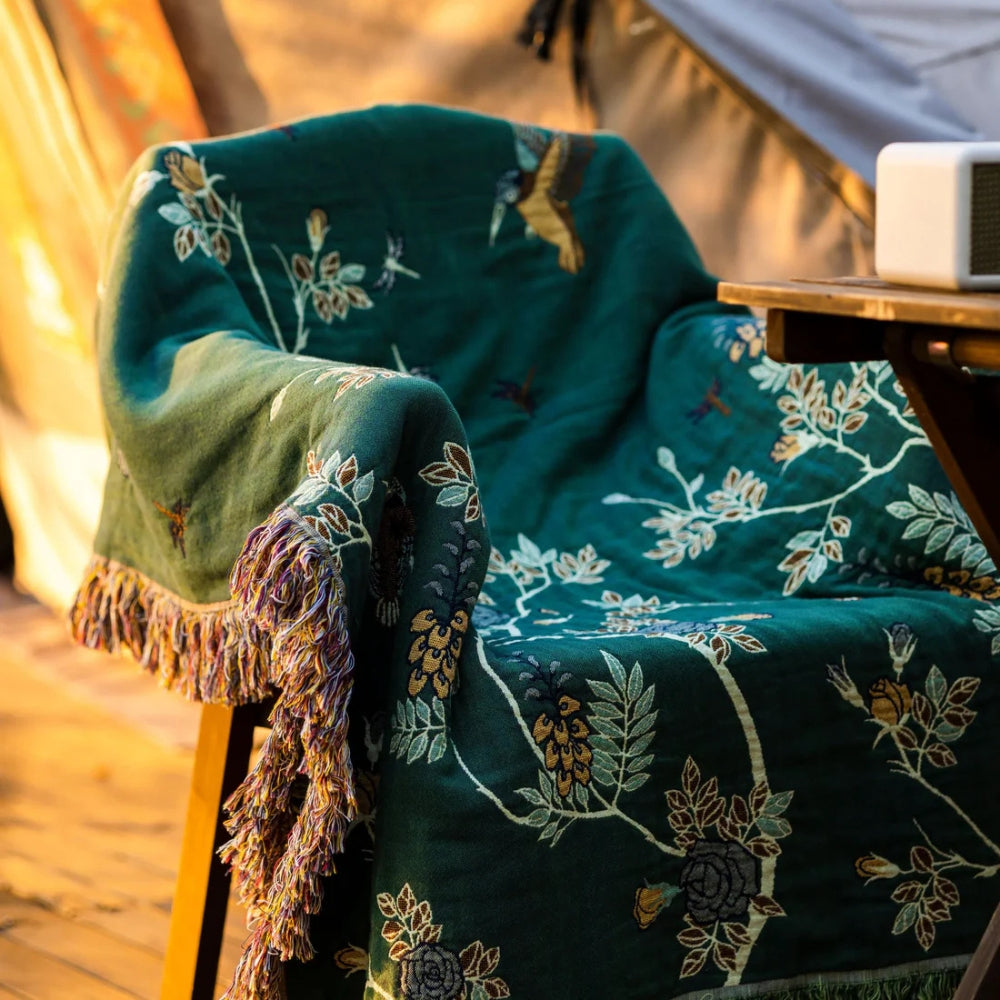 Ornate Multi-Layer Cotton Blanket | Soft Textured Throw