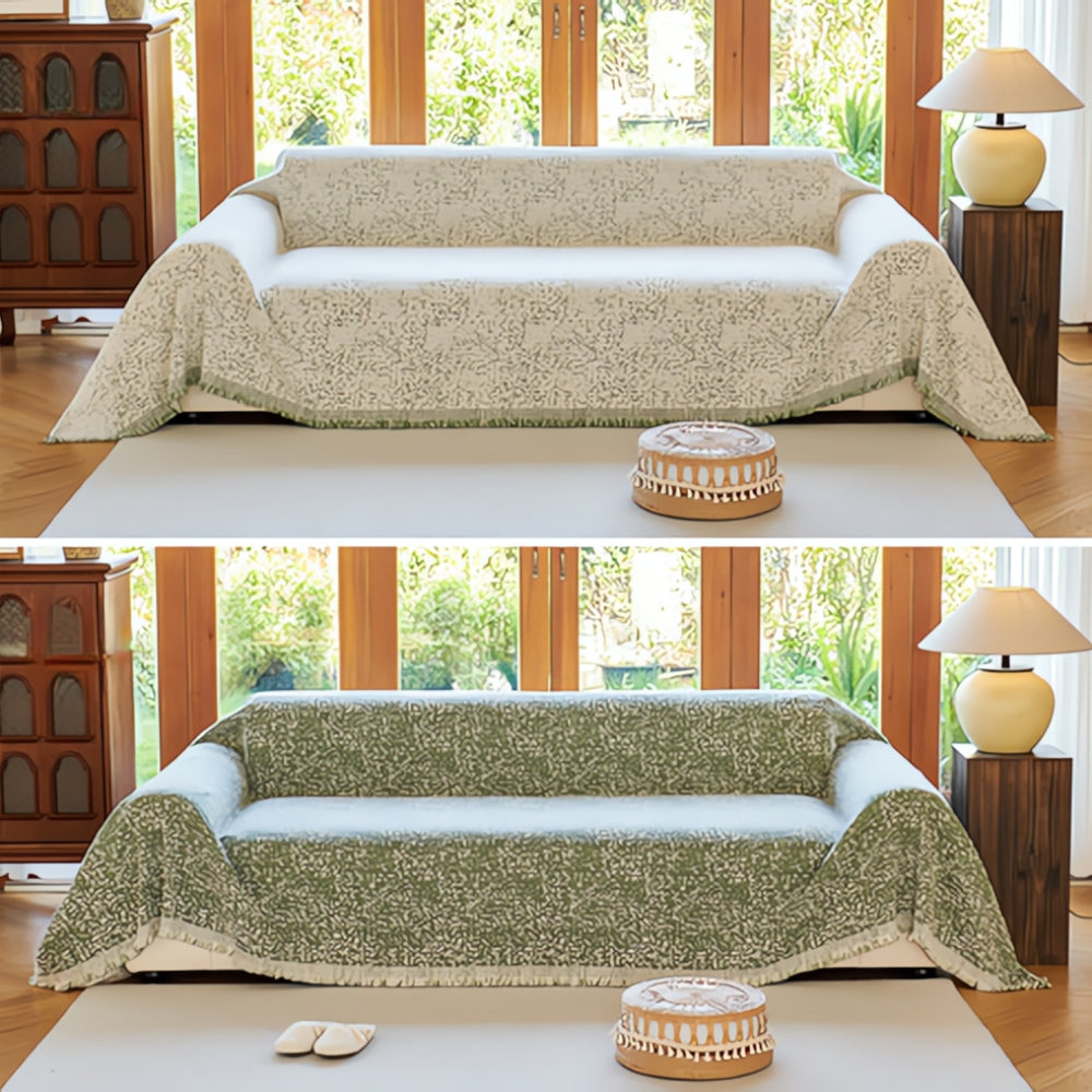 Nordic Speckle Reversible Sofa Cover | Cozy Boho Style with Modern Comfort