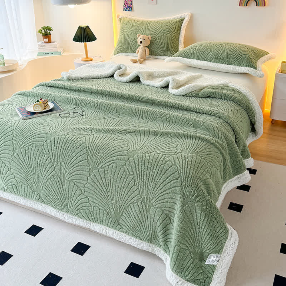 Fluffy Sherpa Shell Throw Blanket Soft Warm Cozy Blanket