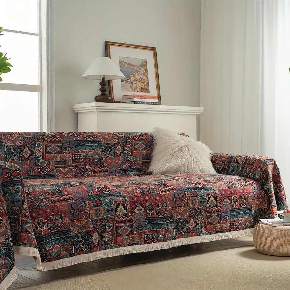 Casablanca Bohemian Sofa Cover | Vintage Design with Artistic Charm