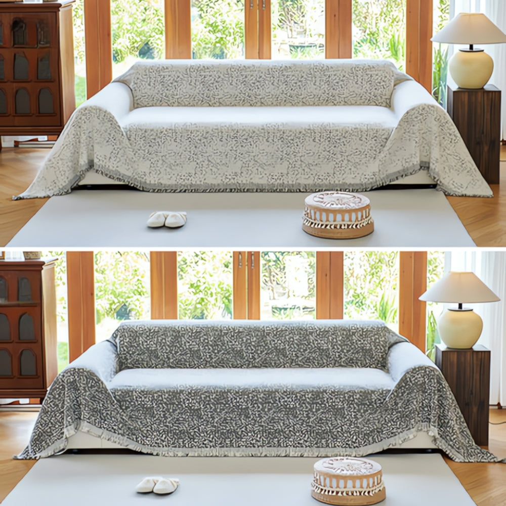 Nordic Speckle Reversible Sofa Cover | Cozy Boho Style with Modern Comfort