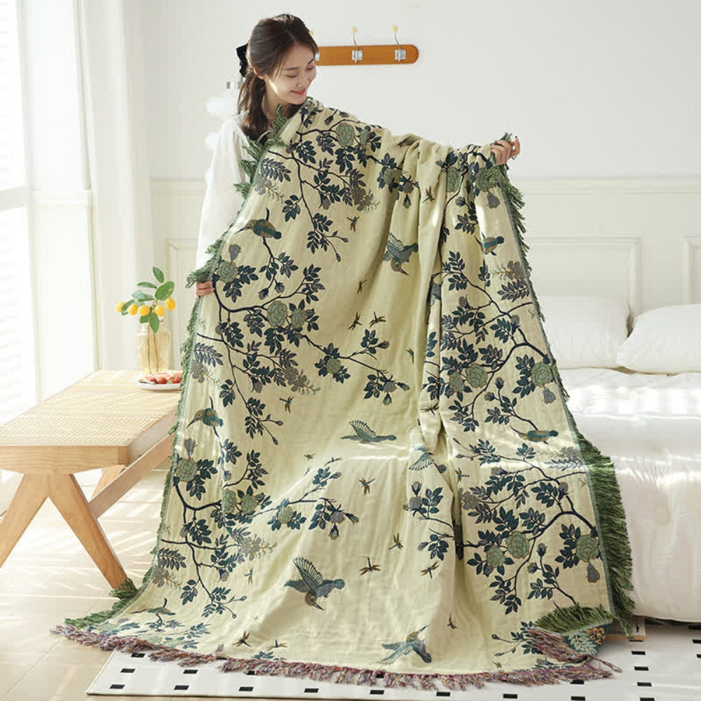 Ornate Multi-Layer Cotton Blanket | Soft Textured Throw