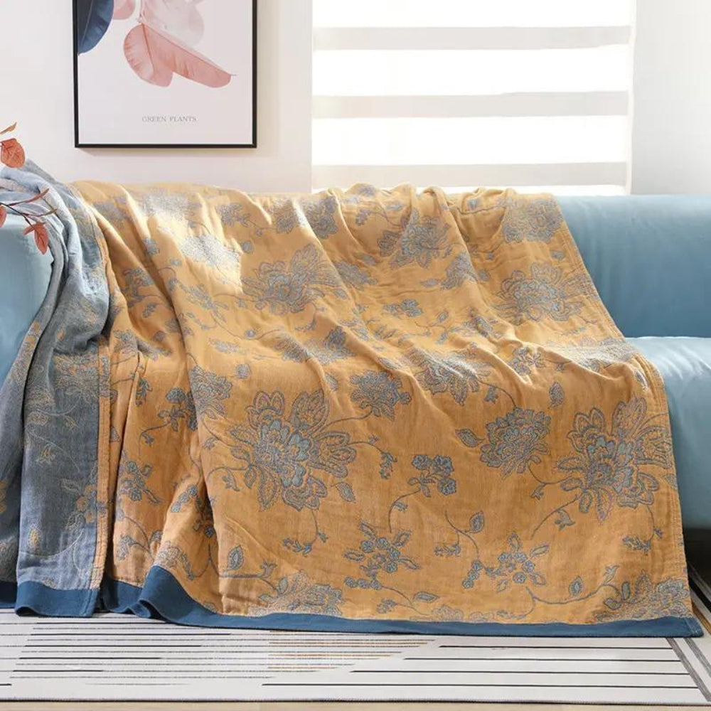 Floral Dream Comfort Blanket | Soft 100% Cotton Throw Blanket