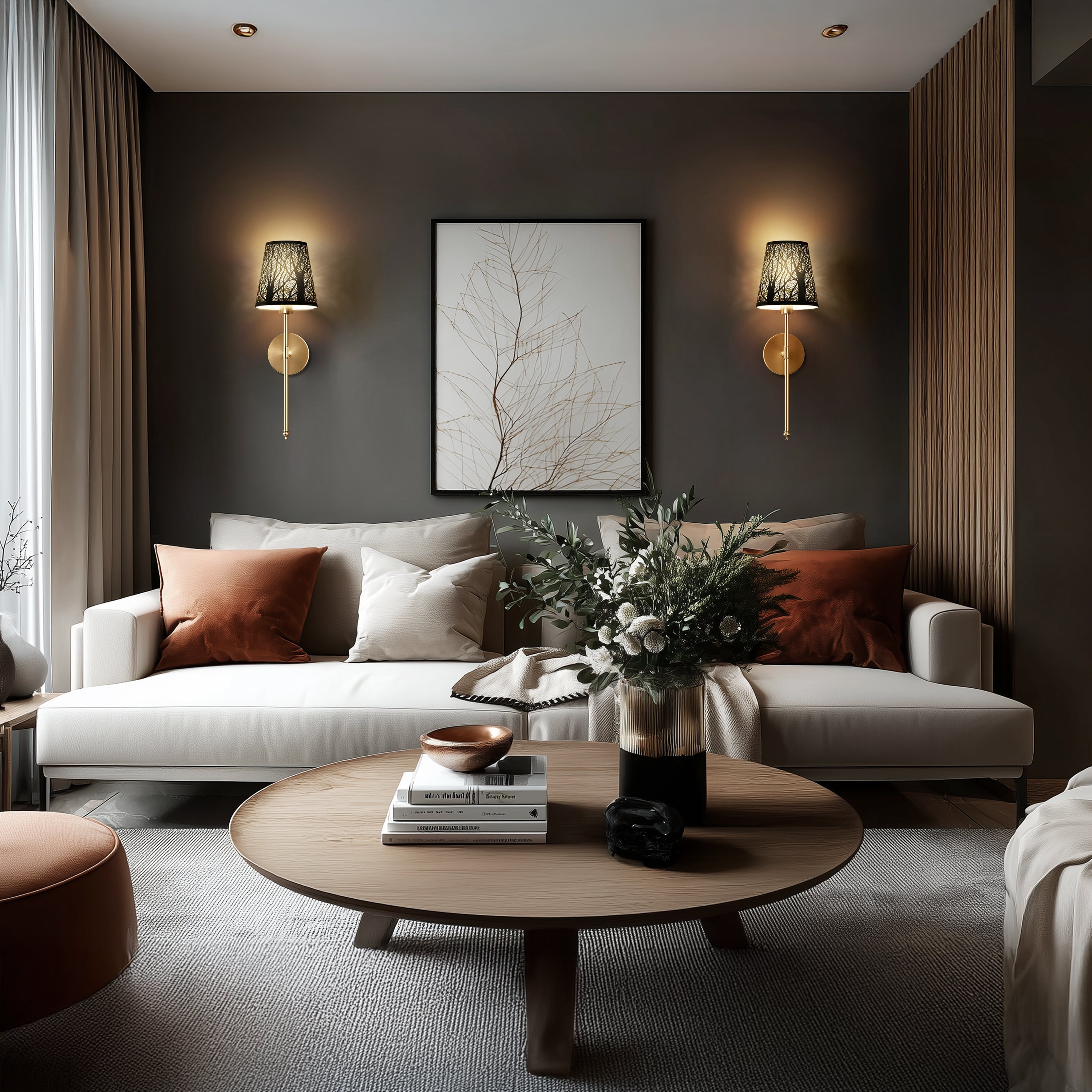 Wireless Metallic Wall Sconces | Set of 2 Modern Lights