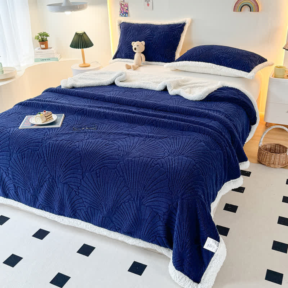 Fluffy Sherpa Shell Throw Blanket Soft Warm Cozy Blanket