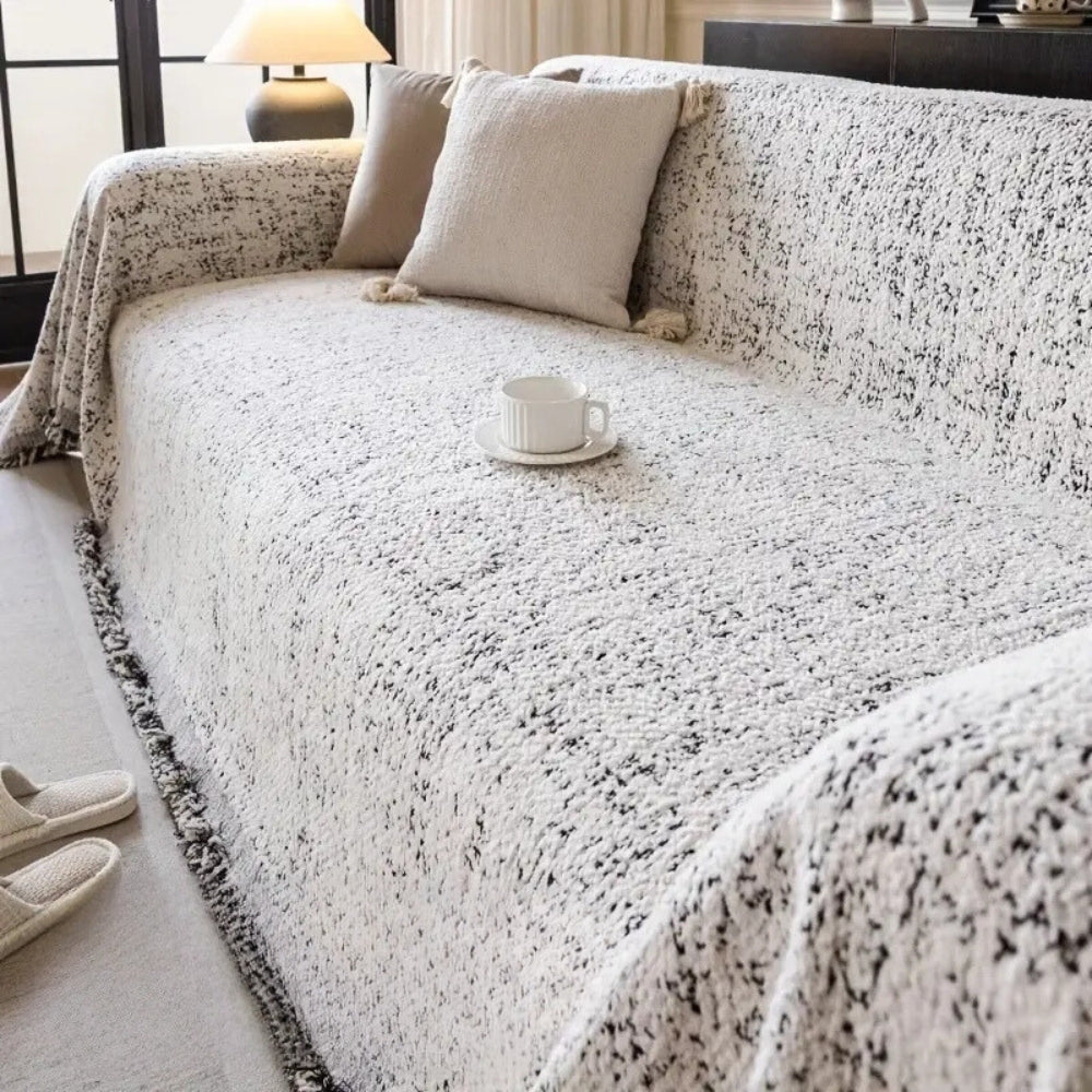 Nordic Speckle Reversible Sofa Cover | Cozy Boho Style with Modern Comfort