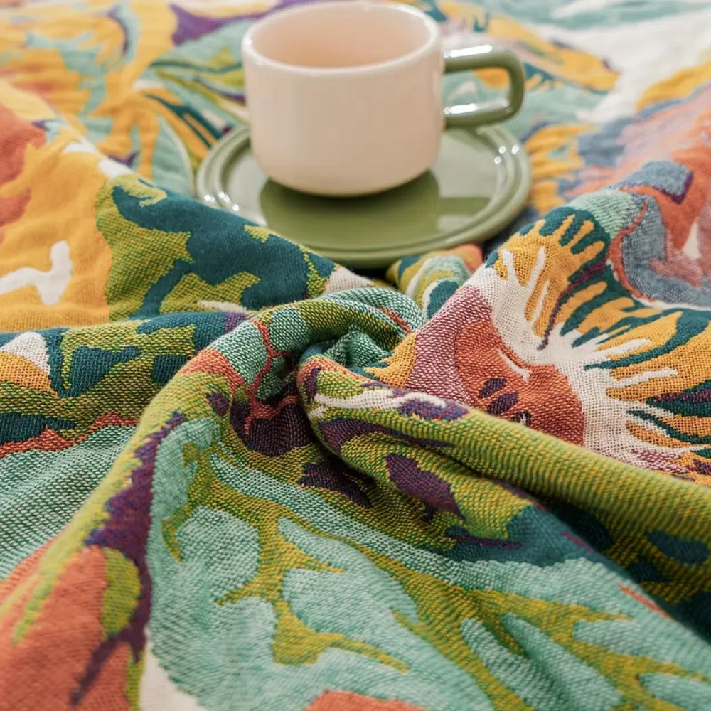 Sienna Floral Bloom Cotton Blanket | Timeless Floral Comfort