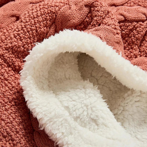 Mellow Sherpa Throw Blanket Soft Knitted Warm Cozy Blanket